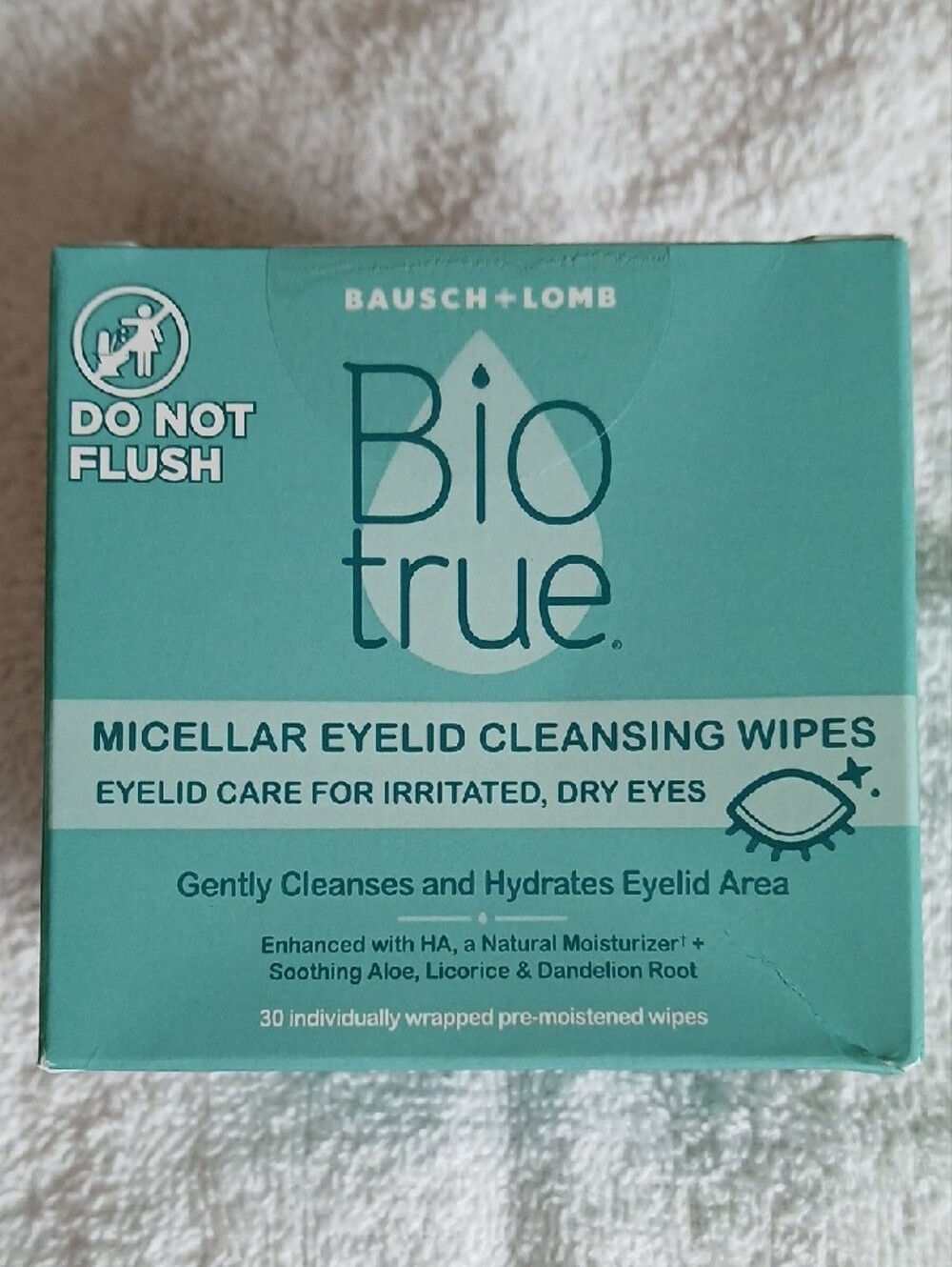 Biotrue Micellar Water Eyelid Cleansing Wipes and Fragrance Free Cleanser